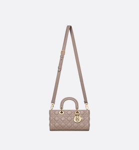 Medium Lady D-Joy Bag • Warm Taupe Cannage Lambskin