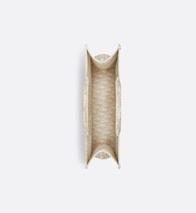 Large Dior Book Tote • White and Gold-Tone Dior Oblique Embroidery (42 x 35 x 18.5 cm)