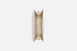 Large Dior Book Tote • White and Gold-Tone Dior Oblique Embroidery (42 x 35 x 18.5 cm)
