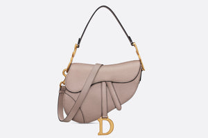 Saddle Bag with Strap • Warm Taupe Grained Calfskin