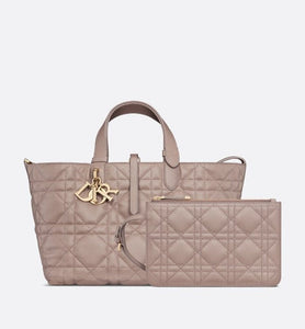 Medium Dior Toujours Bag • Warm Taupe Macrocannage Calfskin