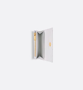 Dior Caro XS Wallet • White and Gold-Tone Calfskin with Butterfly Zodiac Print