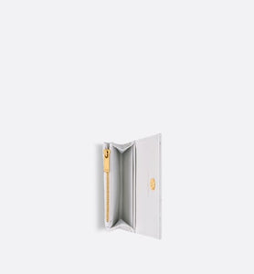 Dior Caro XS Wallet • White and Gold-Tone Calfskin with Butterfly Zodiac Print