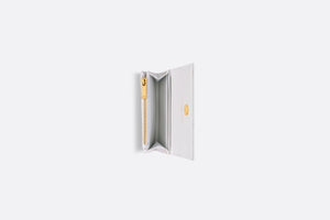 Dior Caro XS Wallet • White and Gold-Tone Calfskin with Butterfly Zodiac Print