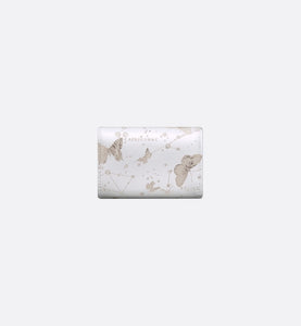 Dior Caro XS Wallet • White and Gold-Tone Calfskin with