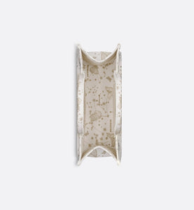Medium Dior Book Tote • Gold-Tone and White Butterfly Zodiac Embroidery (36 x 27.5 x 16.5 cm)