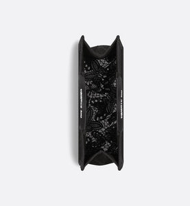 Large Dior Book Tote • Black D-Lace Butterfly Embroidery with Macramé Effect (42 x 35 x 18.5 cm)