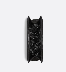 Large Dior Book Tote • Black D-Lace Butterfly Embroidery with Macramé Effect (42 x 35 x 18.5 cm)