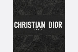 Large Dior Book Tote • Black D-Lace Butterfly Embroidery with Macramé Effect (42 x 35 x 18.5 cm)