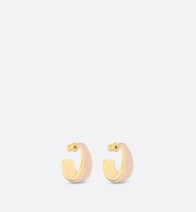 Dior Code Earrings • Gold-Finish Metal and Melocoton Pink Lacquer
