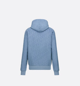 Dior Oblique Relaxed-Fit Hooded Sweatshirt • Blue Terry Cotton Jacquard