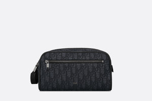 Toiletry Bag • Black Dior Oblique Jacquard and Grained Calfskin