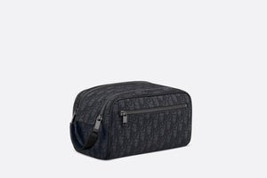 Toiletry Bag • Black Dior Oblique Jacquard and Grained Calfskin