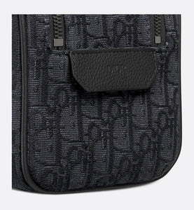 Toiletry Bag • Black Dior Oblique Jacquard and Grained Calfskin