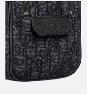 Toiletry Bag • Black Dior Oblique Jacquard and Grained Calfskin
