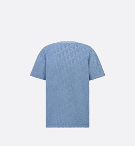 Dior Oblique Relaxed-Fit T-Shirt • Blue Cotton Jacquard