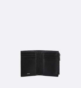 Vertical Compact Card Holder • Beige and Black Dior Oblique Jacquard