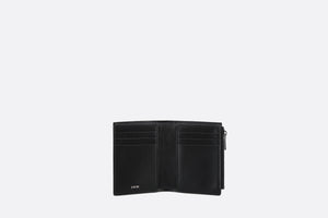 Vertical Compact Card Holder • Beige and Black Dior Oblique Jacquard