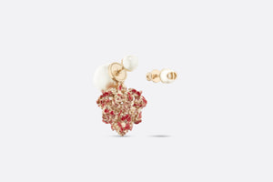Dior Tribales Earrings • Gold-Finish Metal with White Resin Pearls and Red Lacquer