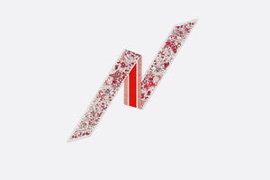 Butterfly Around the World Mitzah Scarf • White and Red Silk Twill