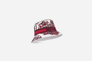 D-Bobby Le Cœur des Papillons Small Brim Bucket Hat • White and Red Embroidery
