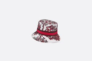 D-Bobby Le Cœur des Papillons Small Brim Bucket Hat • White and Red Embroidery