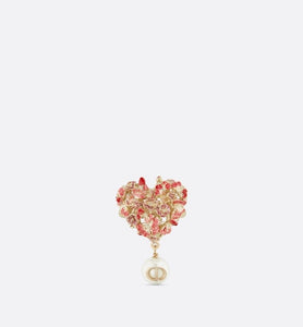 Le Cœur des Papillons Ring • Gold-Finish Metal with Red Lacquer and a White Resin Pearl