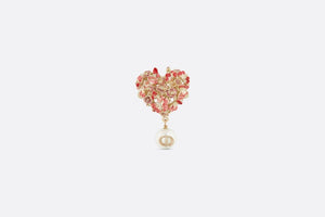 Le Cœur des Papillons Ring • Gold-Finish Metal with Red Lacquer and a White Resin Pearl
