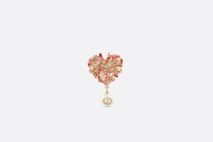 Le Cœur des Papillons Ring • Gold-Finish Metal with Red Lacquer and a White Resin Pearl
