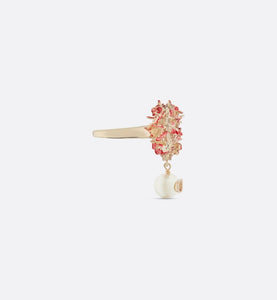 Le Cœur des Papillons Ring • Gold-Finish Metal with Red Lacquer and a White Resin Pearl