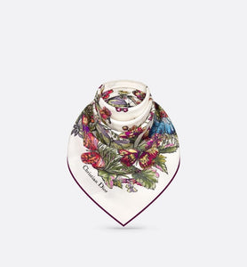 Mexico Millefiori 90 Square Scarf • Off-White Multicolor Silk Twill
