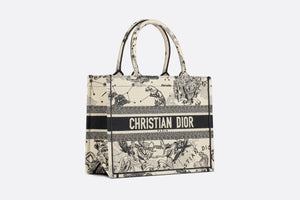 Medium Dior Book Tote • Latte and Black Dior Zodiac Embroidery (36 x 27.5 x 16.5 cm)