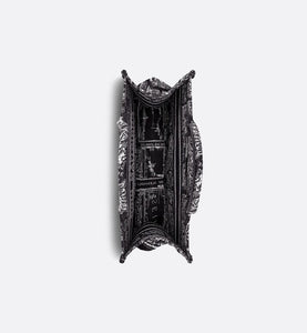 Medium Dior Book Tote • Black and White Plan de Paris Embroidery (36 x 27.5 x 16.5 cm)