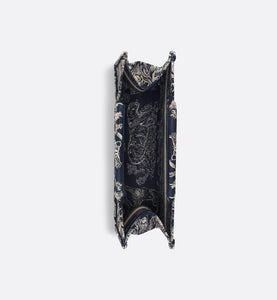 Medium Dior Book Tote • Blue and Ecru Toile de Jouy Reverse Embroidery (36 x 27.5 x 16.5 cm)