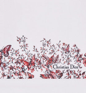 Jacket • White Cotton Denim with Red Le Cœur des Papillons Motif