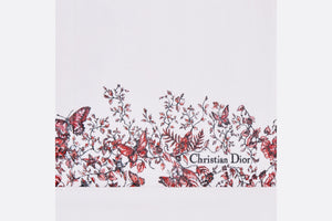 Jacket • White Cotton Denim with Red Le Cœur des Papillons Motif