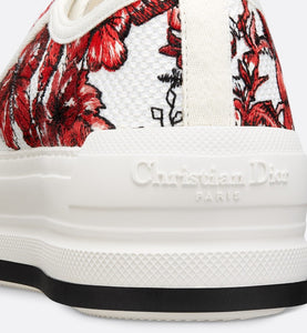 スニーカー Walk'n'Dior Le Coeur des Papillons Platform Sneaker Walk'n'Dior Platform Sneaker • White and Red Embroidered
