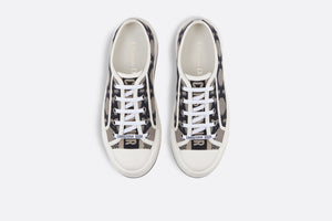 Walk'n'Dior Platform Sneaker • Deep Blue and Beige Embroidered Cotton with Macrocannage Motif