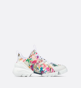 D-Connect Sneaker • White Multicolor Toile de Jouy Fantastica Printed Technical Fabric
