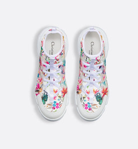 D-Connect Sneaker • White Multicolor Toile de Jouy Fantastica Printed Technical Fabric