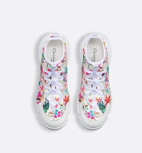 D-Connect Sneaker • White Multicolor Toile de Jouy Fantastica Printed Technical Fabric