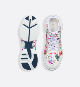 D-Connect Sneaker • White Multicolor Toile de Jouy Fantastica Printed Technical Fabric