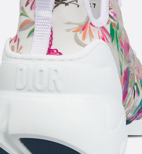 D-Connect Sneaker • White Multicolor Toile de Jouy Fantastica Printed Technical Fabric