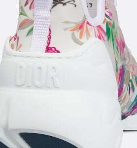 D-Connect Sneaker • White Multicolor Toile de Jouy Fantastica Printed Technical Fabric
