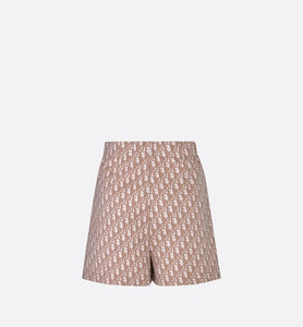 Skort • Melocoton Pink Technical Taffeta Jacquard with Dior Oblique Motif