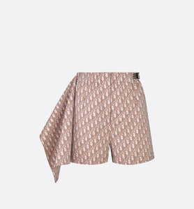 Skort • Melocoton Pink Technical Taffeta Jacquard with Dior Oblique Motif