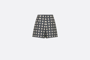 Macrocannage Skort • Navy Blue Technical Taffeta