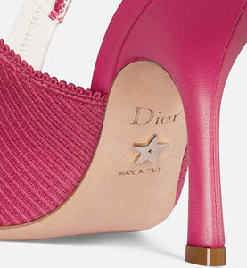 J'Adior Slingback Pump • Passion Pink Embroidered Cotton