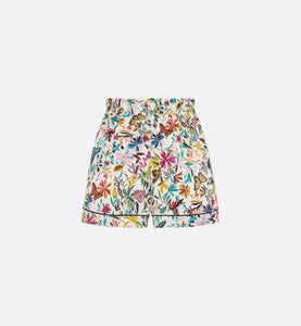 Shorts • White Silk Twill with Multicolor Toile de Jouy Fantastica Motif