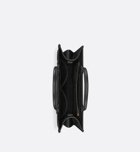 Medium Dior Book Tote • Black Macrocannage Calfskin (36.5 x 28 x 17.5 cm)